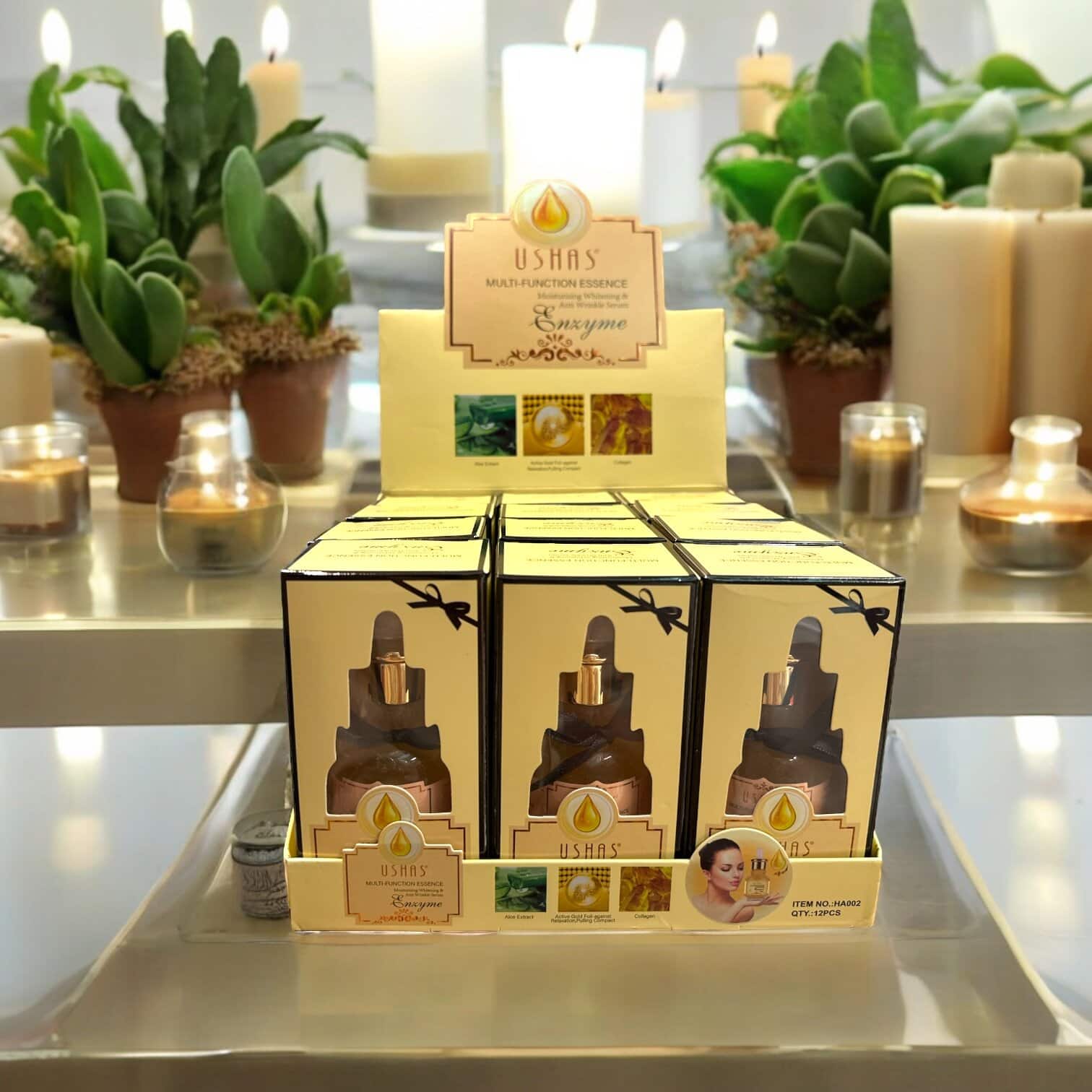 Ser facial cu enzime Ushas elasticitate regenerare luminozitate