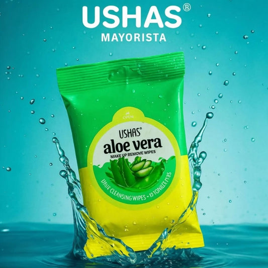 Servetele demachiante Aloe Vera Ushas 528 curatare profunda pentru fata si ochi
