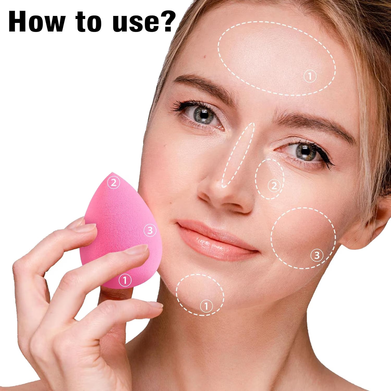 Set bureti machiaj Ushas Powder Puff – recipient cu forme si dimensiuni variate CT630