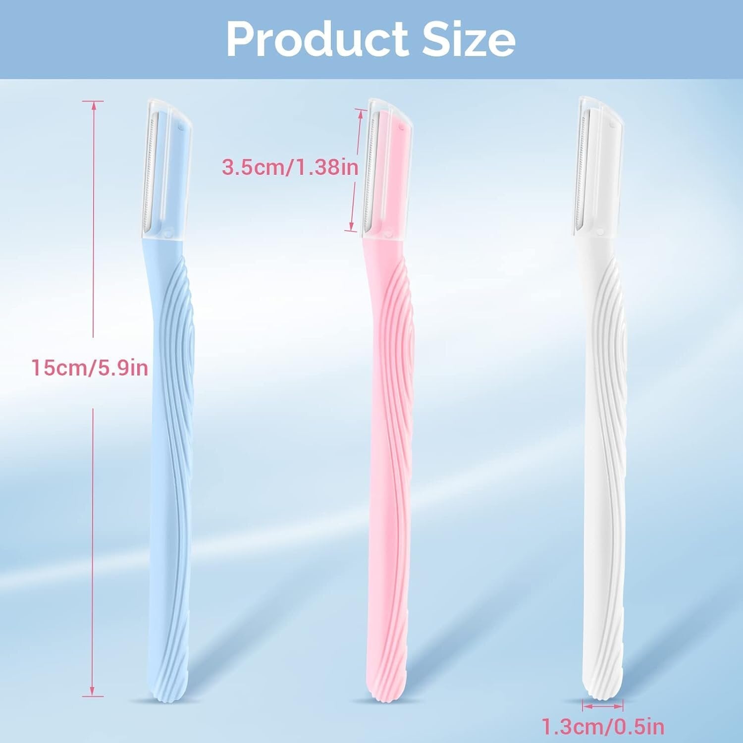 Set 3 lame faciale Ushas pentru fata sprancene mustata pastel cu capace