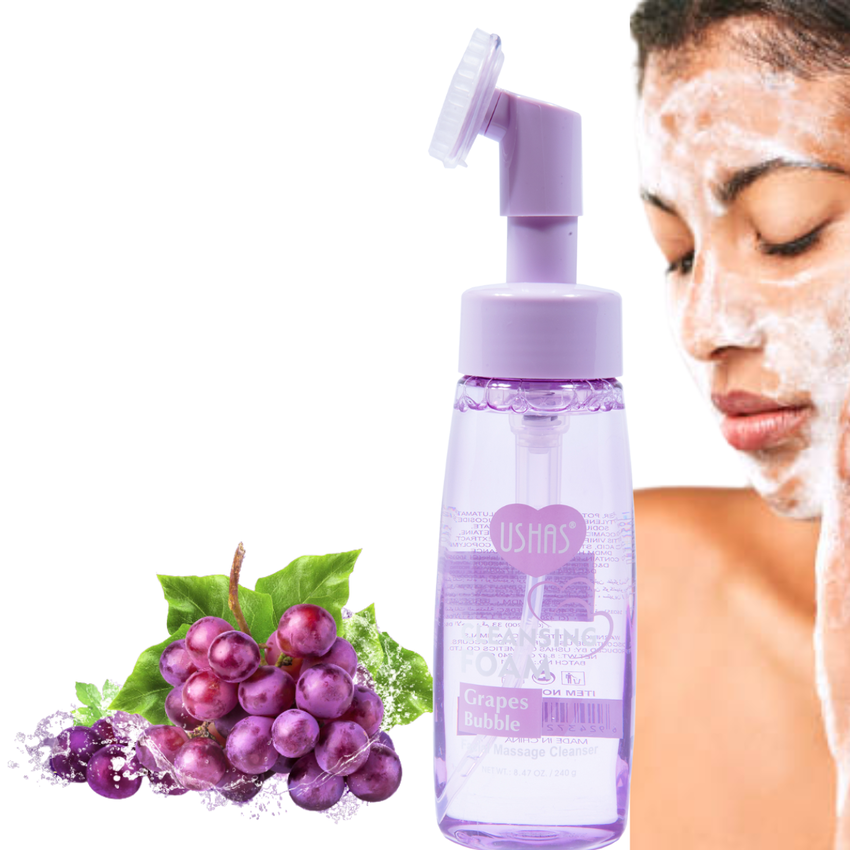 Spuma Demachianta Ushas Grapes Bubble 240g cu Extract Struguri si Periuta Masaj USH-HA073