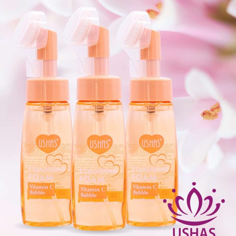 Spuma Demachianta Ushas Vitamin C Bubble cu Masaj Facial Integrat USH-HA070