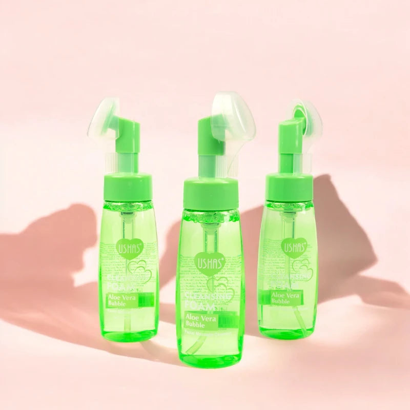 Spuma Demachianta Ushas Aloe Vera Bubble cu Periuta Masaj USH-HA216