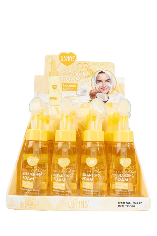 Spuma Demachianta Ushas Coconut Bubble 240g cu Masaj Facial Integrat USH-HA217