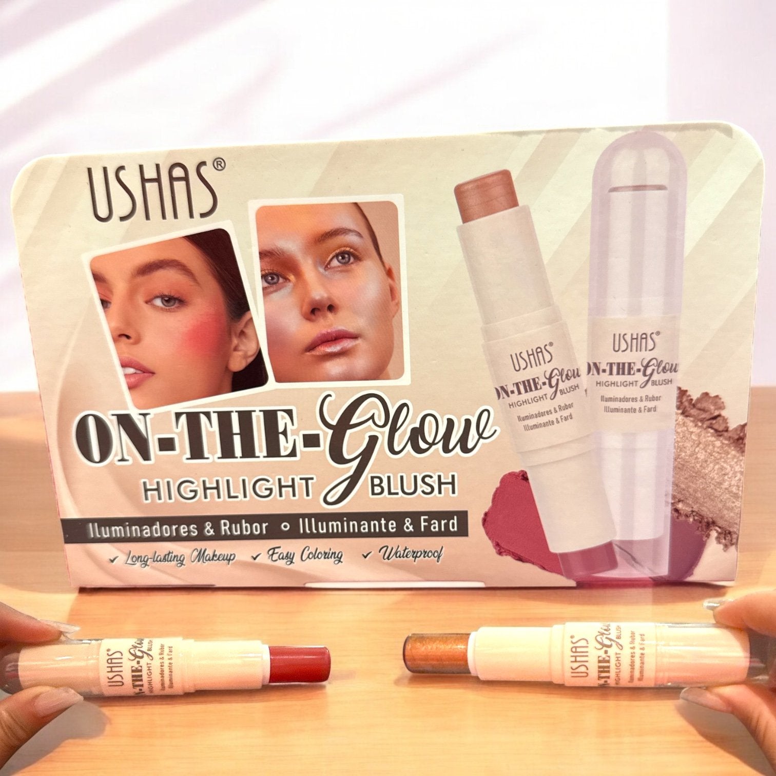 Stick Iluminator & Blush 2 in 1 USHAS On-The-Glow Engros