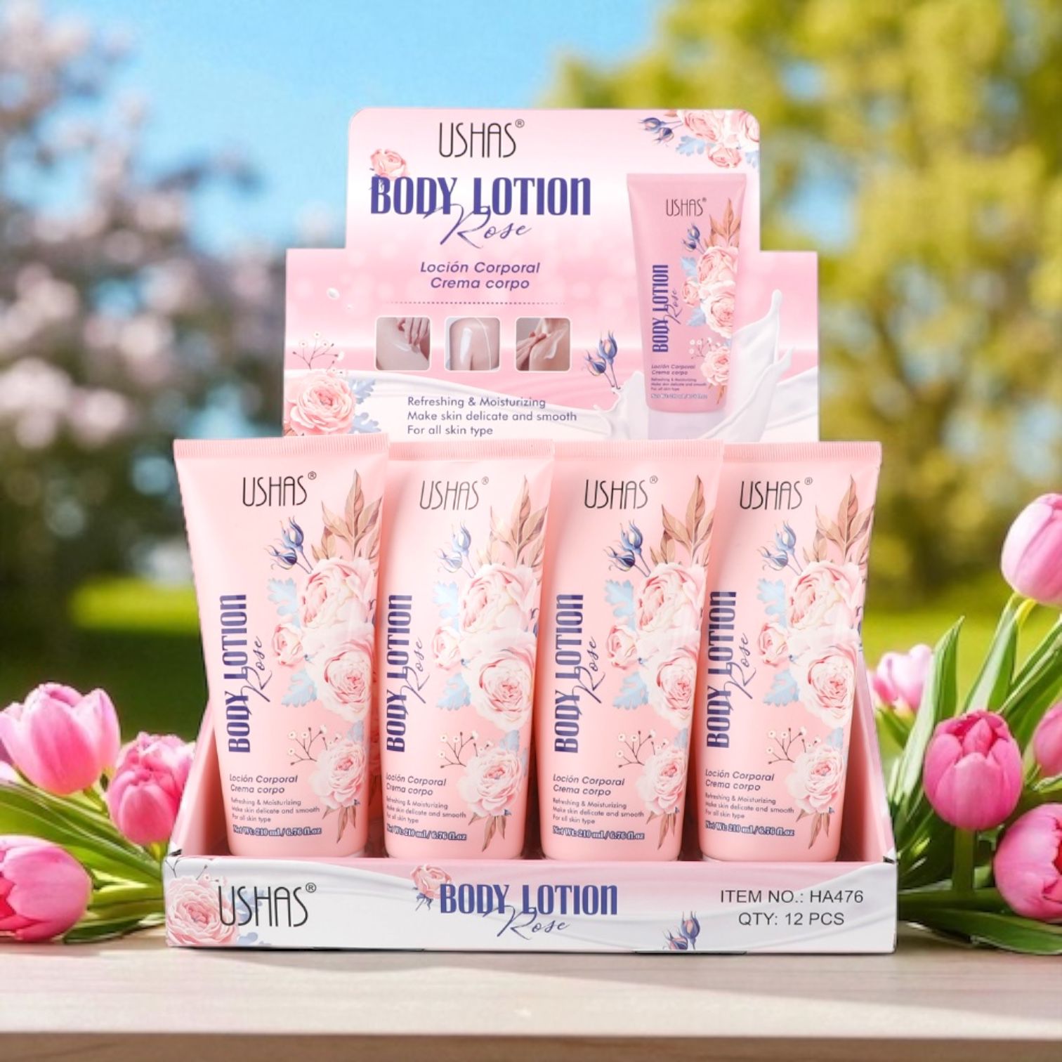 Ushas Body Lotion Trandafiri – Hidratanta Corp Frumos Parfum