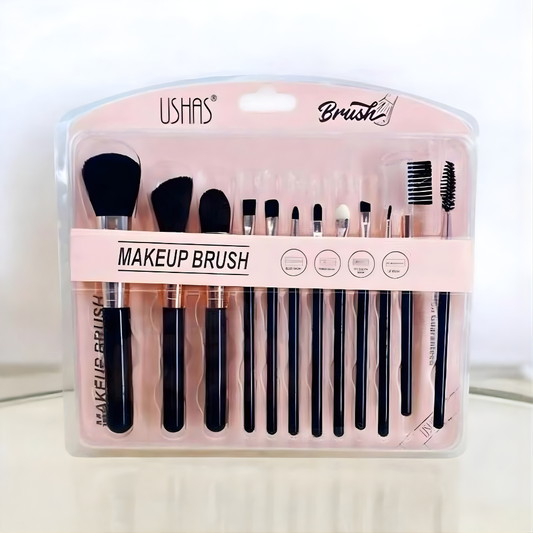 Set Pensule Fard 12 Bucati Ushas 200 Profesional Versatil Machiaj Complet