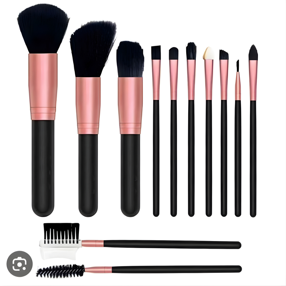 Set Pensule Fard 12 Bucati Ushas 200 Profesional Versatil Machiaj Complet