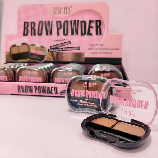 Fard Sprancene Ushas Brow Powder 057 2 Culori Rezistent 12h Look Natural