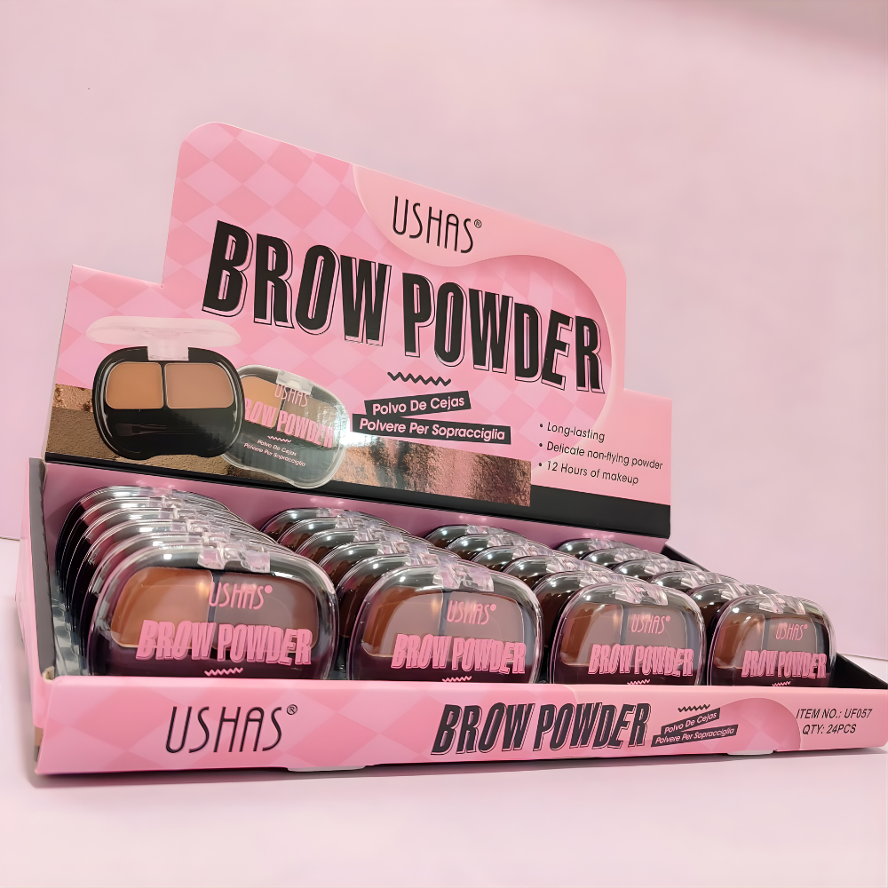 Fard Sprancene Ushas Brow Powder 057 2 Culori Rezistent 12h Look Natural
