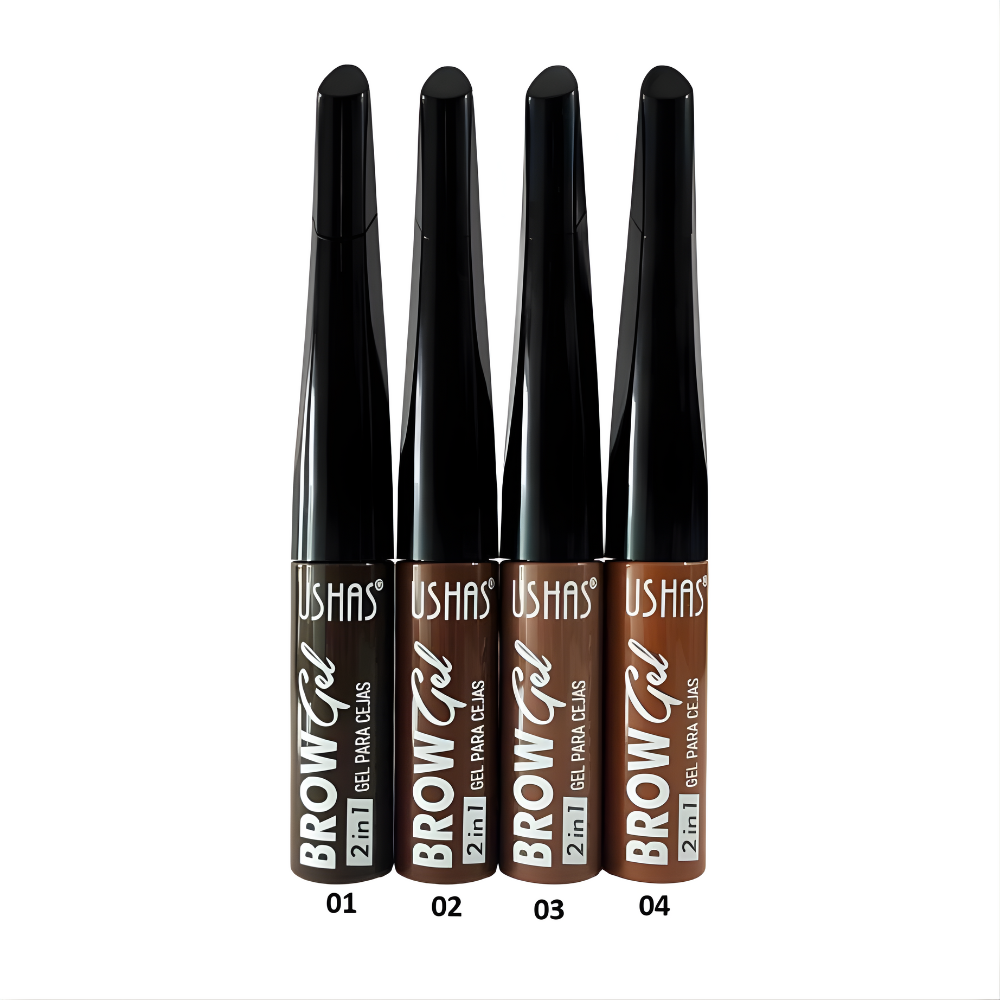 Gel Sprancene 2 in 1 Ushas EB034 cu Periuta – 4 nuante, Rezistent si Natural