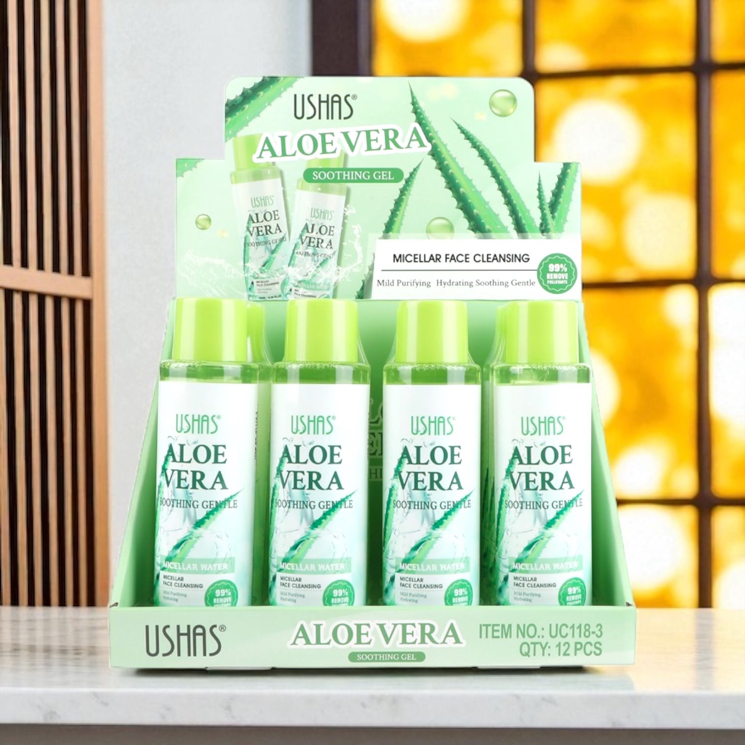 Ushas Aloe Vera Apa Micelara Calmanta Hidratanta 99% Naturale UC118-3