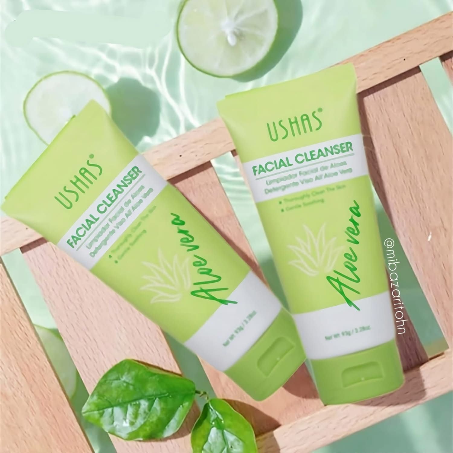 Ushas Facial Cleanser cu Aloe Vera – Gel Curatare Calmanta Ten