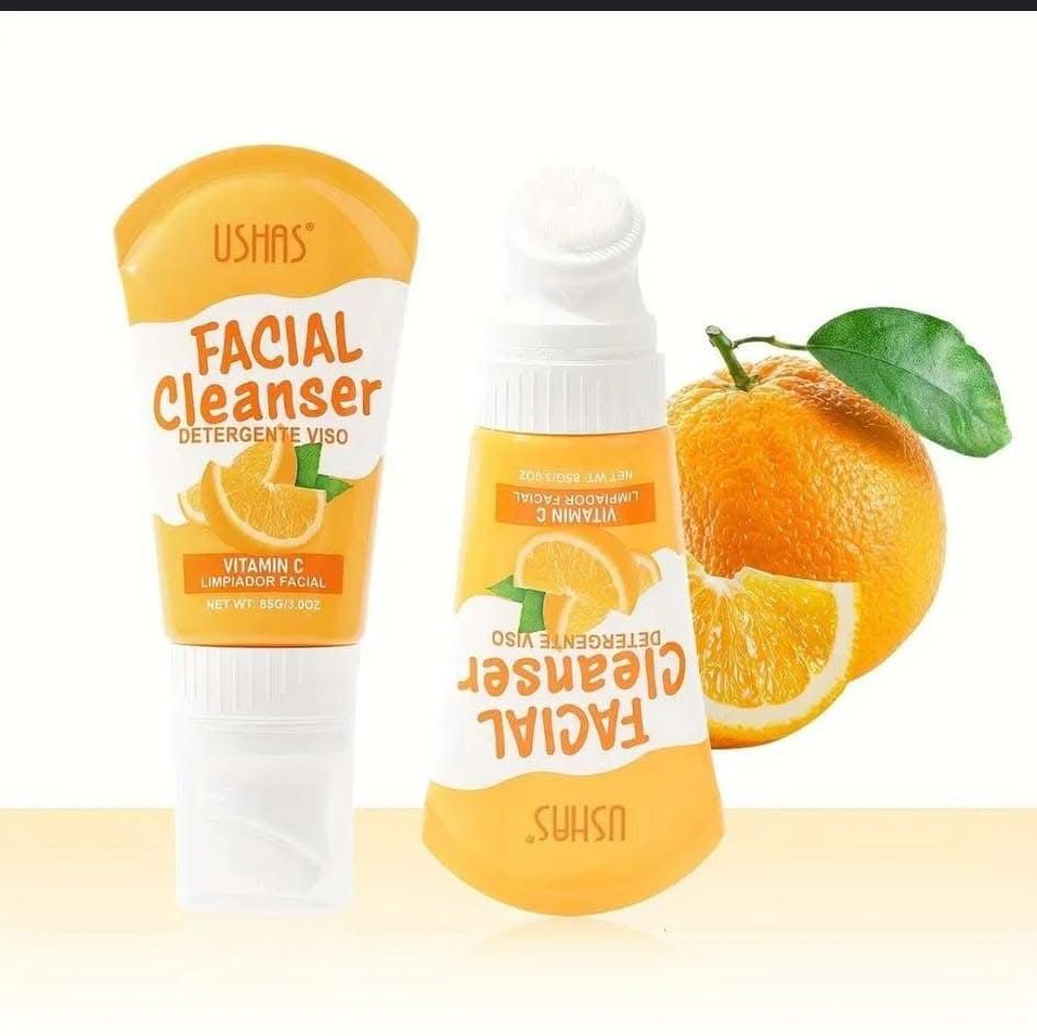 Ushas Facial Cleanser cu Vitamina C – Gel Curatare Revitalizant