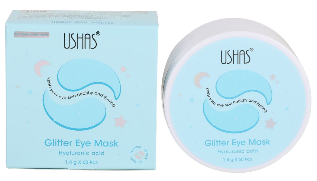 Ushas Glitter Eye Mask acid hialuronic 60 plasturi hidrogel ochi