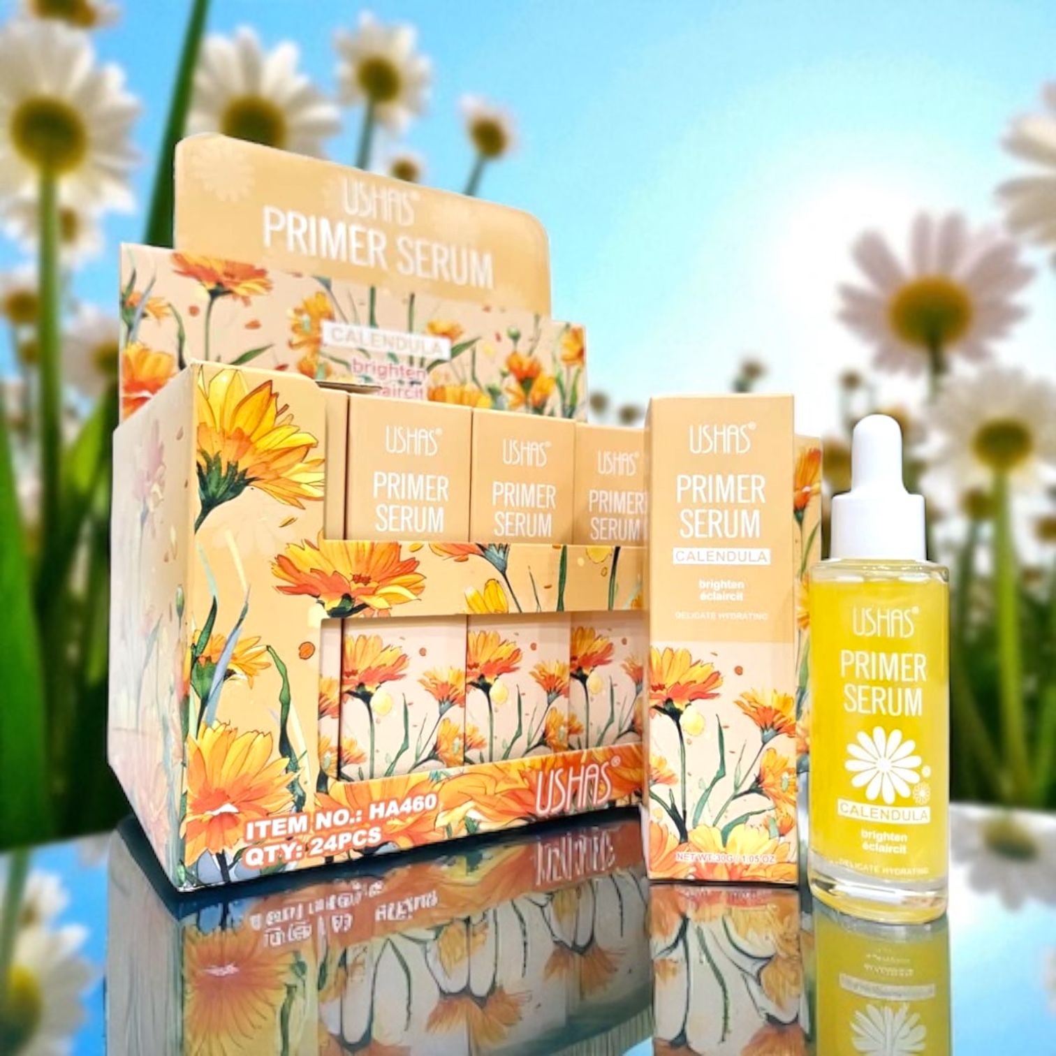 Ushas Primer Serum Galbenele – Hidratare Delicata Luminozitate Ten