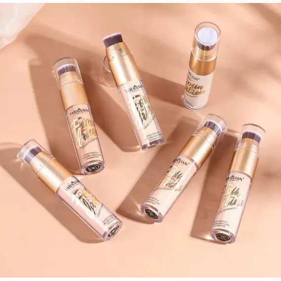Yabaolian Liquid Foundation Fond de Ten Lichid cu Pensula Integrata Acoperire Uniforma