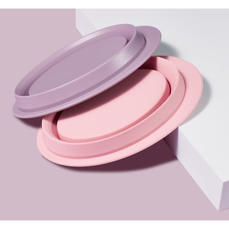 Accesoriu din silicon pentru curatarea accesoriilor makeup, pensule, buretei, 14.5 x 11,5 cm, 2 moduri de utilizare, pliabil, mov