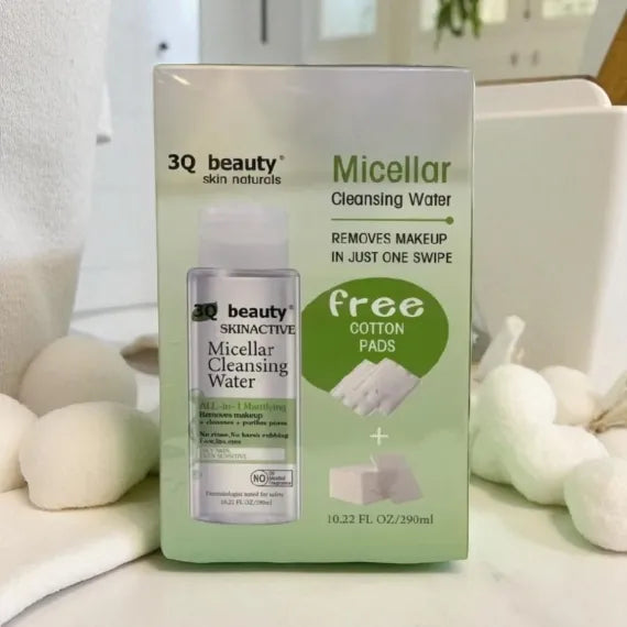 Apa micelara 3Q Beauty 290ml cu dischete demachiante cadou – curatare delicata