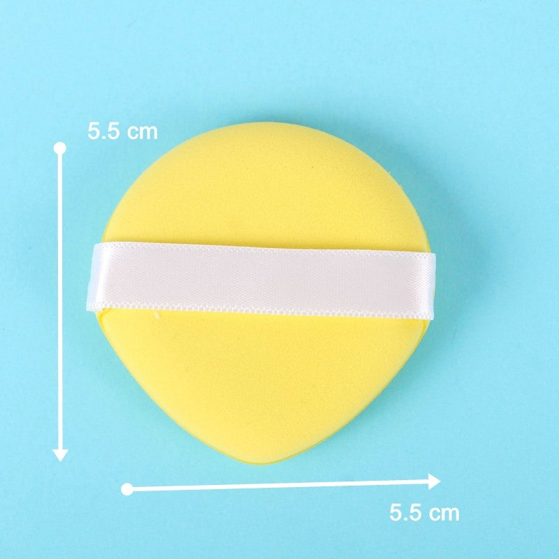 Burete de Machiaj Triunghi Belvia, Reutilizabili, Utilizare Umeda sau Uscata, 5.5 x 5.5 x 0.9 cm, Powder Puff, Galben