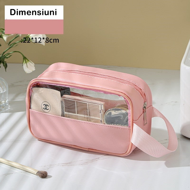 Geanta cosmetice Belvia, pentru voiaj sau organizare, 22 x 12 x 8 cm, roz