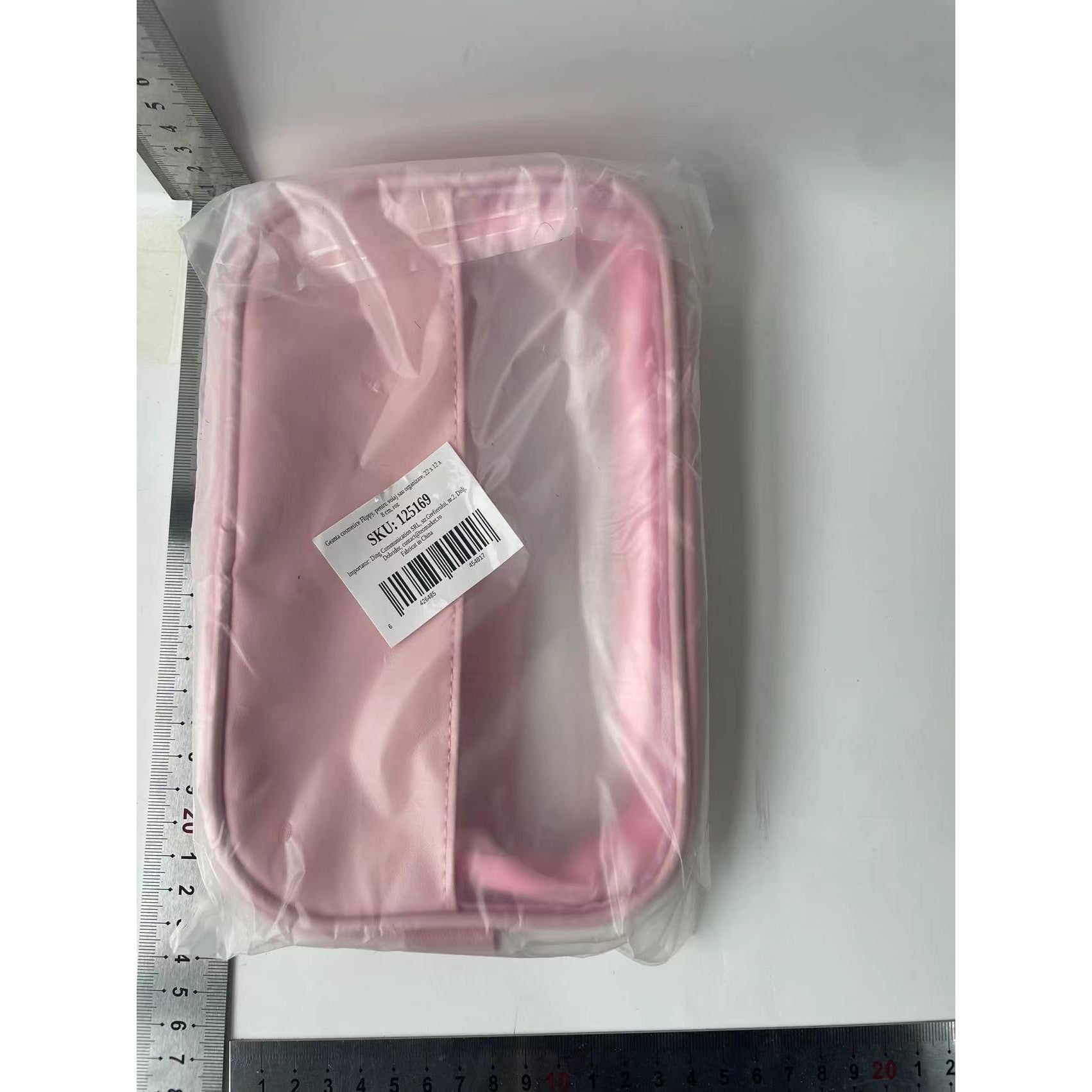 Geanta cosmetice Belvia, pentru voiaj sau organizare, 22 x 12 x 8 cm, roz