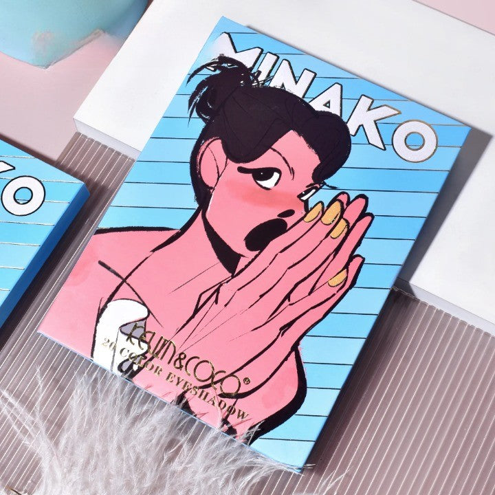 Paleta de Machiaj, KEVIN&amp;COCO, 20 Culori Blue Girl, Fard de Pleoape si Blush, Albastru