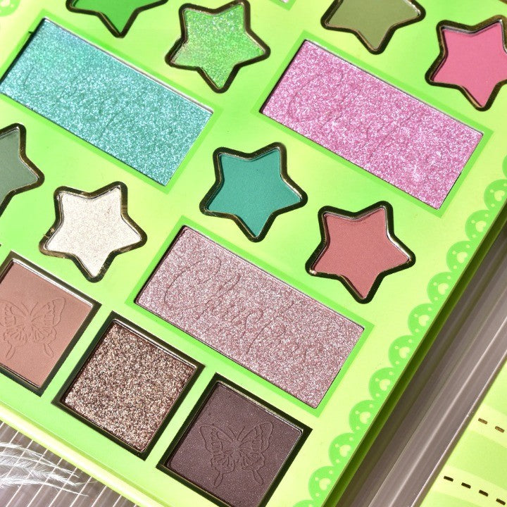 Paleta de Machiaj, KEVIN&amp;COCO, 20 Culori Green Girl, Fard de Pleoape si Blush, Verde