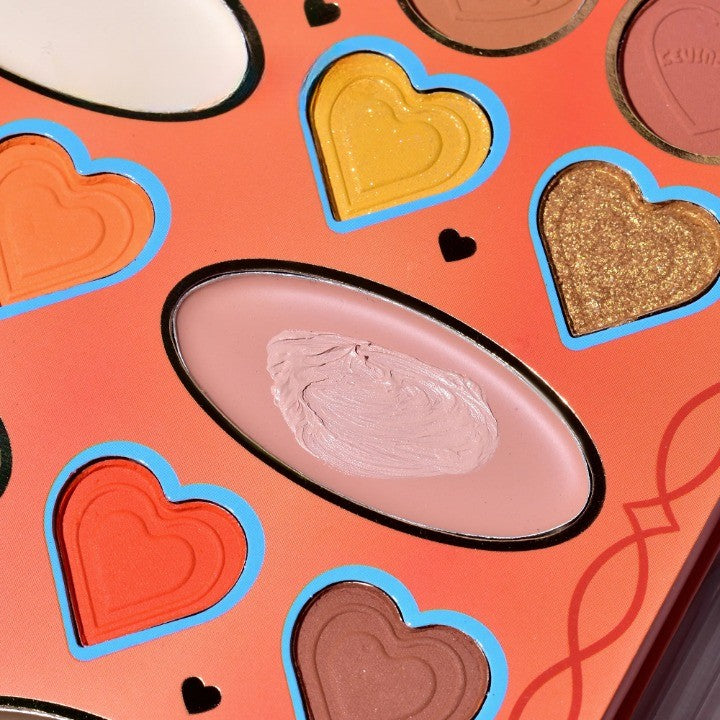 Paleta de Machiaj, KEVIN&amp;COCO, 20 Culori Orange Girl, Fard de Pleoape si Blush, Portocaliu