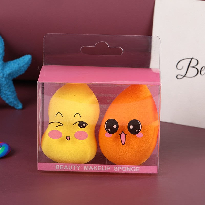 Set 2 Buretei de Machiaj, Flippy, Puternic Absorbant, Utilizare Umeda si Uscata, din Poliuretan, 4 x 6 cm, Multicolor