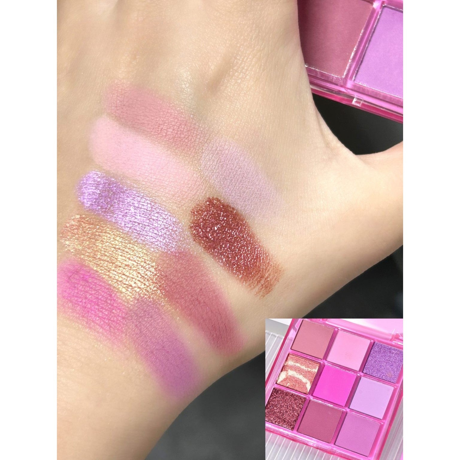 Set 3 Produse de Machiaj, KEVIN &amp; COCO, Pink Ice Star, 9 culori, 15.5 x 13 x 3.4 cm