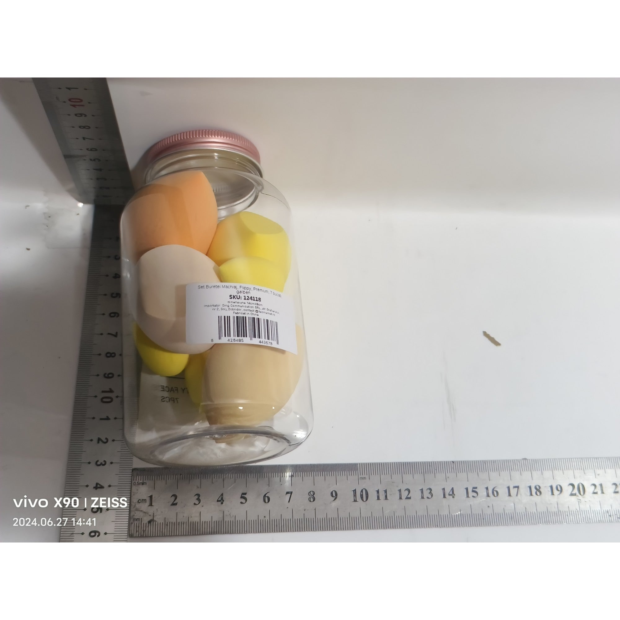 Set Buretei Machiaj, Belvia, Premium, 7 bucati, galben