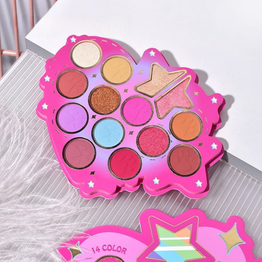 Set Paleta de machiaj cu 14 farduri de pleoape Kevin&Coco, Red Heart Eyeshadow Palette, 21 x 20.5 x 2.2cm