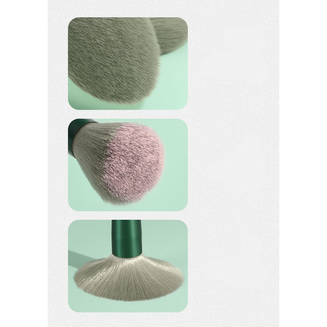 Set 13 pensule pentru machiaj, Belvia, super soft, makeup profesional/incepatori, verde