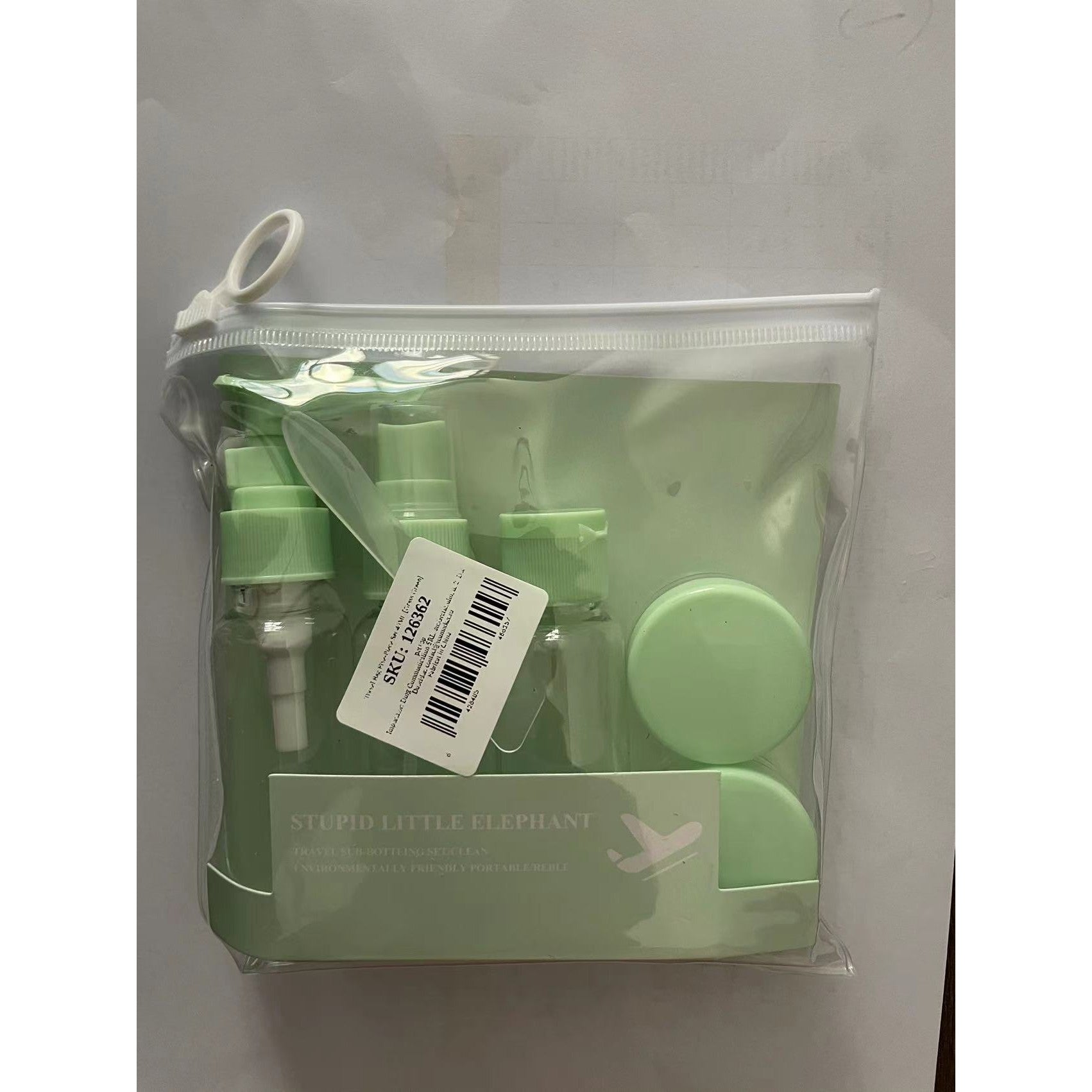Set Recipiente pentru Cosmetice, Belvia, 5 Piese, cu Gentuta, pentru Calatorii, Reutilizabile, Verde, Material Plastic, 40 ml, 10g