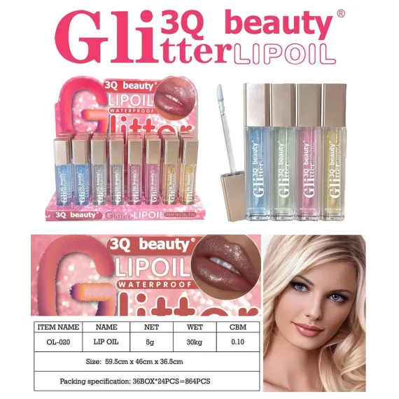 Ulei de buze glitter waterproof 3Q Beauty OL020 5g